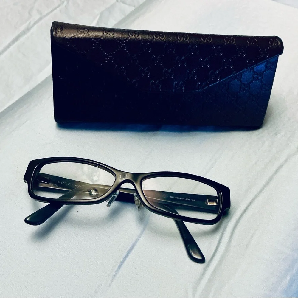 Gucci Black Eyeglasses with Case - Picture 2 of 10